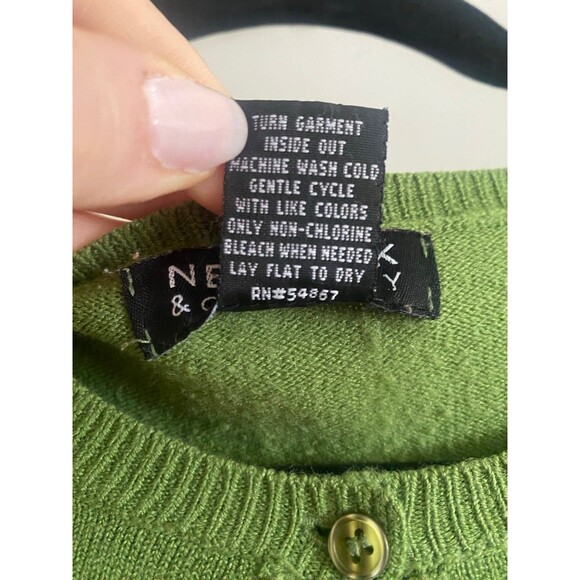 New York and Company Green Cardigan Sweater Size Large EUC - Picture 3 of 7